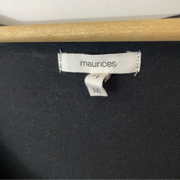 Maurices Sheer Floral Bell Sleeve Top Sz M Black Red Mixed Media Boho Shirt EUC - Picture 3 of 11